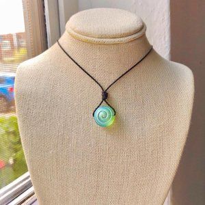 Green Aura Spiral Shell Necklace/Choker